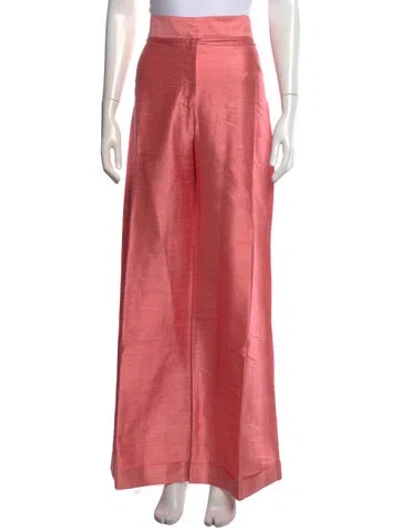 Pre-owned Julia Amory Silk Wide Leg Pants In Pink