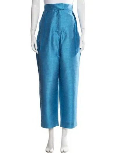 Pre-owned Julia Amory Silk Wide Leg Pants W/ Tags In Blue