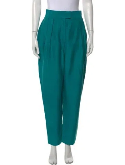 Pre-owned Julia Amory Silk Wide Leg Pants W/ Tags In Green