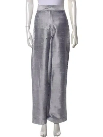 Pre-owned Julia Amory Silk Wide Leg Pants W/ Tags In Grey