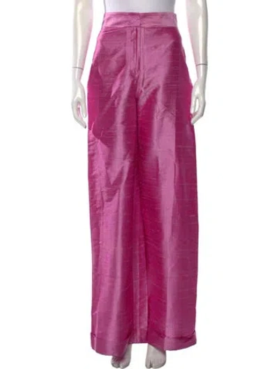 Pre-owned Julia Amory Silk Wide Leg Pants W/ Tags In Pink
