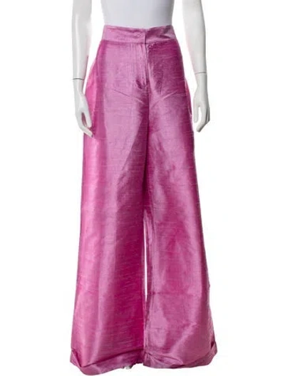 Pre-owned Julia Amory Silk Wide Leg Pants W/ Tags In Pink