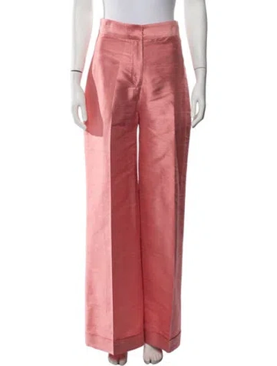 Pre-owned Julia Amory Silk Wide Leg Pants W/ Tags In Pink