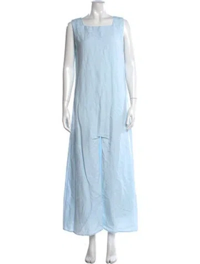 Pre-owned Julia Amory Square Neckline Long Dress In Blue