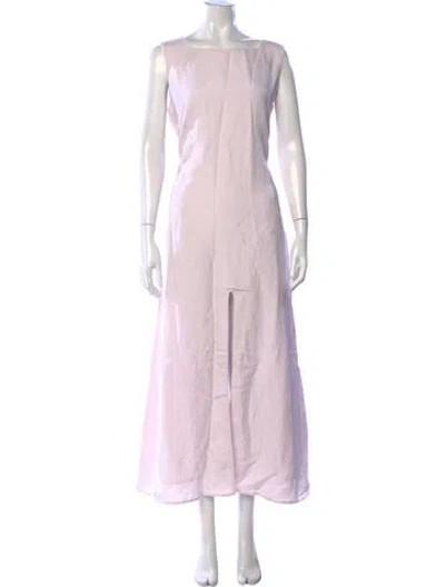 Pre-owned Julia Amory Square Neckline Long Dress In Pink