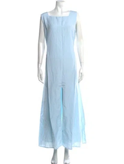 Pre-owned Julia Amory Square Neckline Long Dress W/ Tags In Blue