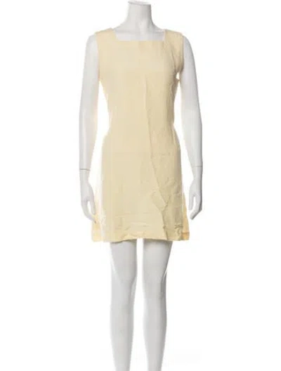 Pre-owned Julia Amory Square Neckline Mini Dress In Yellow