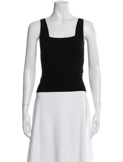 Pre-owned Julia Amory Square Neckline Sleeveless Top In Black