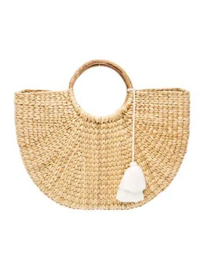 Pre-owned Julia Amory Straw Tote In Neutrals