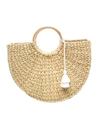Pre-owned Julia Amory Straw Tote In Neutrals