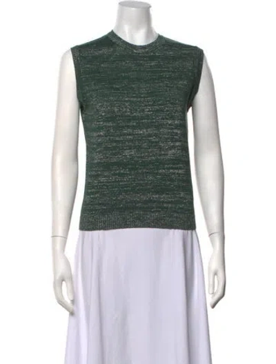 Pre-owned Julia Amory Striped Crew Neck Top W/ Tags In Green