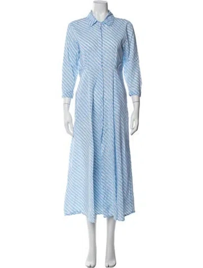 Pre-owned Julia Amory Striped Long Dress In Blue