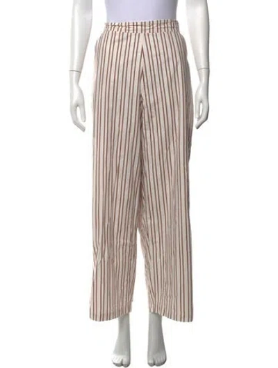 Pre-owned Julia Amory Striped Straight Leg Pants In Neutrals