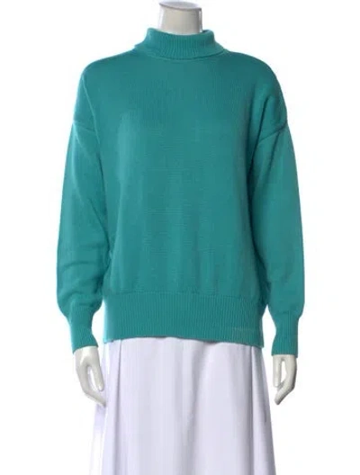 Pre-owned Julia Amory Turtleneck Sweater In Blue/green