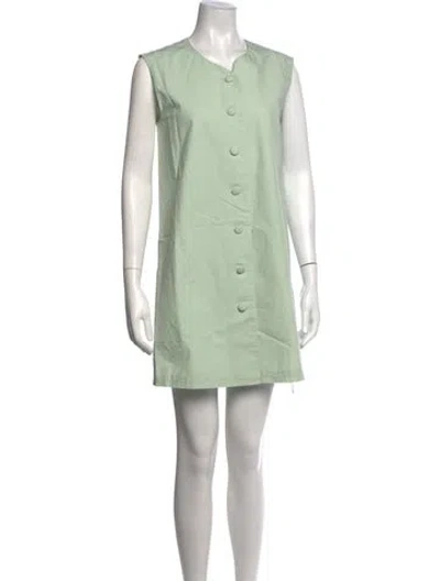 Pre-owned Julia Amory V-neck Mini Dress In Green