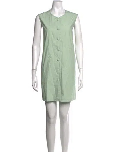 Pre-owned Julia Amory V-neck Mini Dress In Green