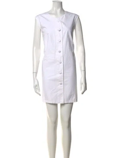 Pre-owned Julia Amory V-neck Mini Dress In White