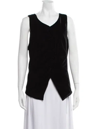 Pre-owned Julia Amory V-neck Sleeveless Top In Black