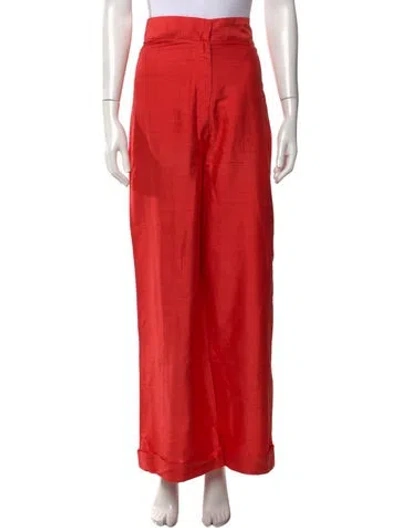 Pre-owned Julia Amory Wide Leg Pants In Orange/red