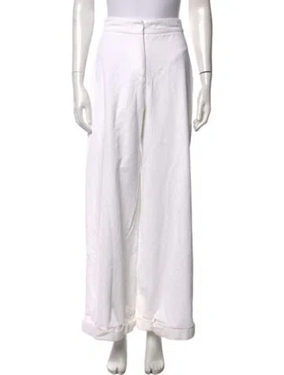 Pre-owned Julia Amory Wide Leg Pants In White