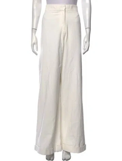 Pre-owned Julia Amory Wide Leg Pants In White