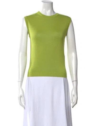 Pre-owned Julia Amory Wool Crew Neck Top In Green