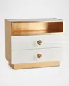 Julia Buckingham For Global Views London 2-drawer Nightstand In White, Gold