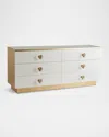 Julia Buckingham For Global Views London 6-drawer Dresser In White, Gold
