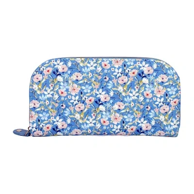 Julia Buxton Dome Zip Around Womens Rfid Blocking Zip Around Wallet In Blue