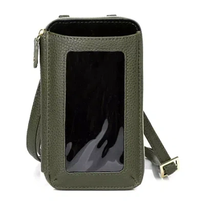 Julia Buxton Everywhere Crossbody Womens Rfid Blocking Wallet In Green
