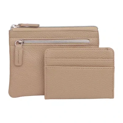 Julia Buxton Large Id Coin Card Case Womens Rfid Blocking Wallet In Brown