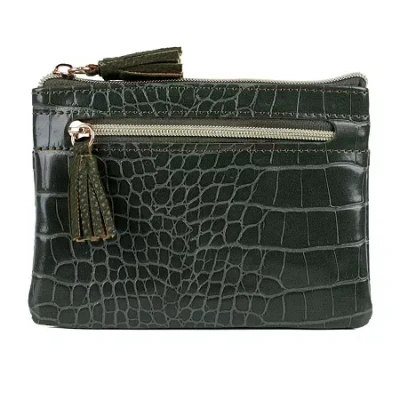 Julia Buxton Large Id Coin Case Womens Rfid Blocking Wallet In Green