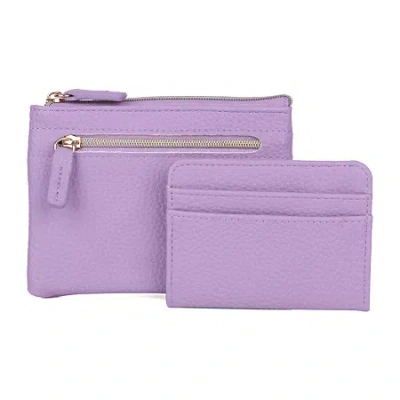 Julia Buxton Large Id Coin Case Womens Rfid Blocking Wallet In Purple