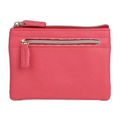 Julia Buxton Large Id Coin Case Womens Rfid Blocking Wallet In Pink