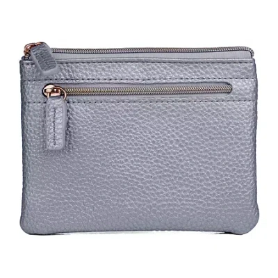 Julia Buxton Large Id Coin Case Womens Rfid Blocking Wallet In Gray