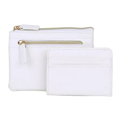 Julia Buxton Large Id Coin Case Womens Rfid Blocking Wallet In White