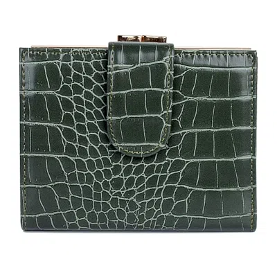Julia Buxton Lexington Womens Bifold Wallet In Green