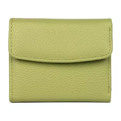Julia Buxton Mini Trifold Womens Rfid Blocking Trifold Wallet In Green