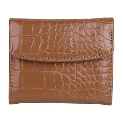 Julia Buxton Mini Womens Trifold Wallet In Brown