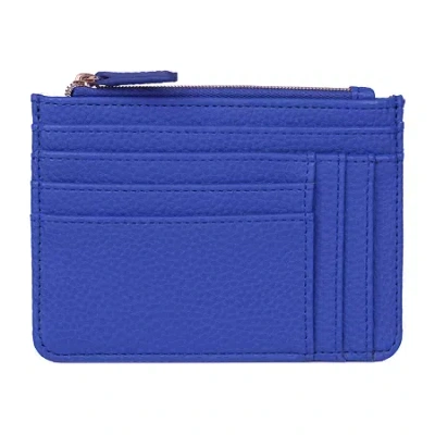 Julia Buxton Slot Coin Pouch Womens Rfid Blocking Wallet In Blue
