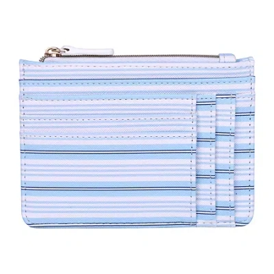 Julia Buxton Slot Coin Pouch Womens Rfid Blocking Wallet In Blue