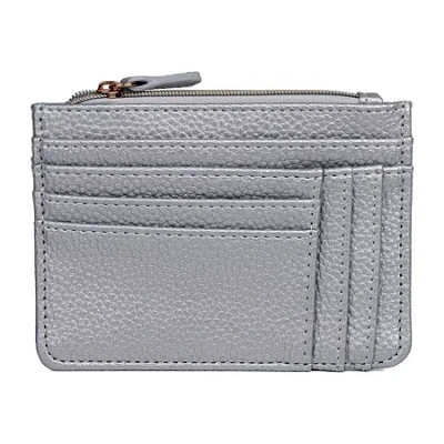 Julia Buxton Slot Coin Womens Rfid Blocking Wallet In Gray