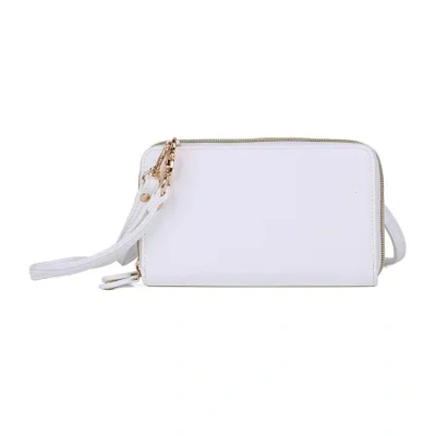 Julia Buxton Ultimate Organizer Womens Rfid Blocking Wristlet Wallet In White