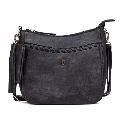 Julia Buxton Whip Stitch Crossbody Messenger Bag In Black