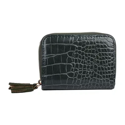 Julia Buxton Wizard Womens Rfid Blocking Accordian Wallet In Green