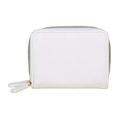 Julia Buxton Wizard Womens Rfid Blocking Accordian Wallet In White