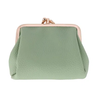 Julia Buxton Women's Vegan Leather Triple Frame Coin Purse Wallet In Green