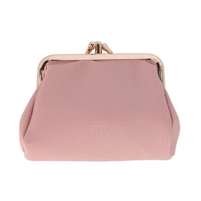 Julia Buxton Women's Vegan Leather Triple Frame Coin Purse Wallet In Pink