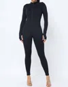 Julia By Lovej Long Sleeve Jumpsuit In Black In Black