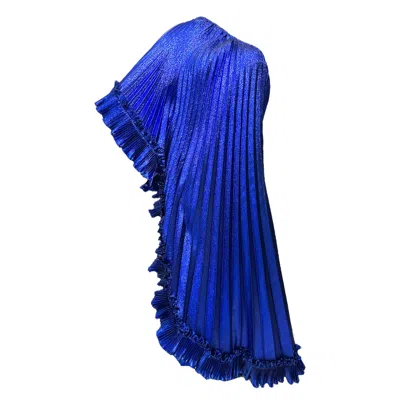 Julia Clancey Blue Ophelia Lady Electric Pleated Kaftan